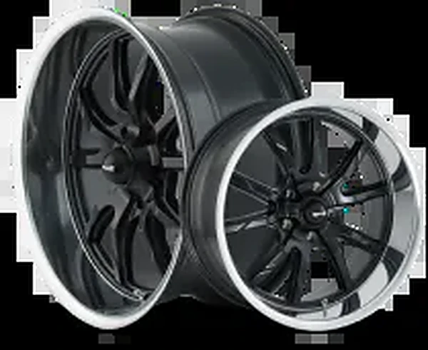 Alloy Wheel Rims — 8-Spoke Gloss Black Chrome (Set of 2)