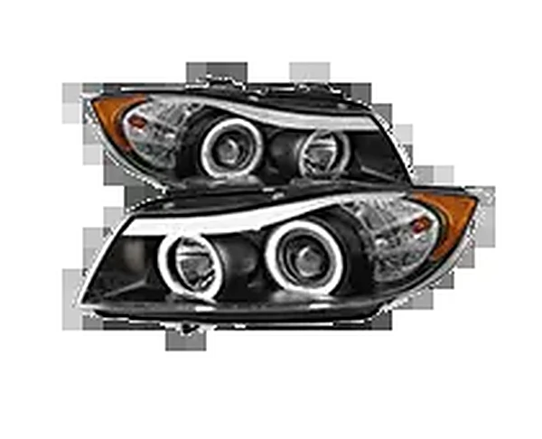 BMW 3 Series E90 E91 Angel Eye LED Halo Projector Headlights — Pair